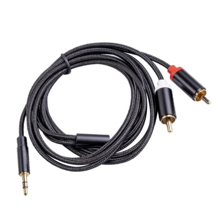 Câble AUX Jack 3,5 mm mâle 1/1,8/3M Contrôle du volume Répartiteur