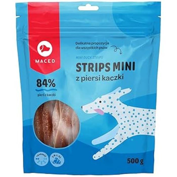 Friandise - MACED - Strips Mini - Canard - 500g - Délicatesse saine et nutritive