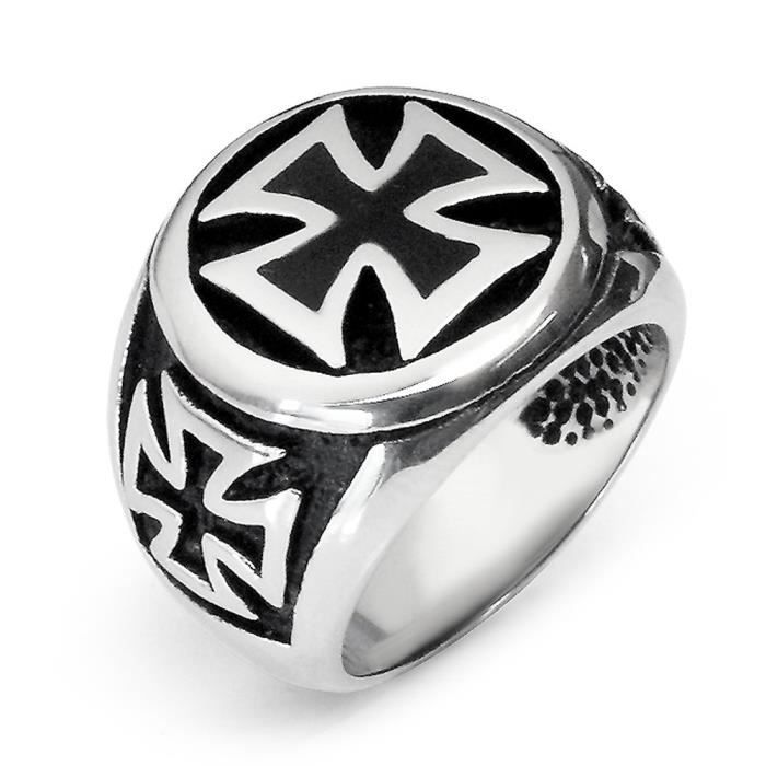 Bague Chevaliere Homme Croix De Noir Achat Vente Bague Anneau Bague Chevaliere Homme Croix Homme Adulte Acier Noir Recherche associée à bague homme : bague chevaliere homme croix de