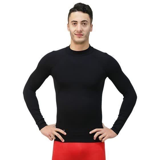 Homme Haut Thermique Manche Longue T-Shirt Col Montant Slim Fit Maillot de Corps