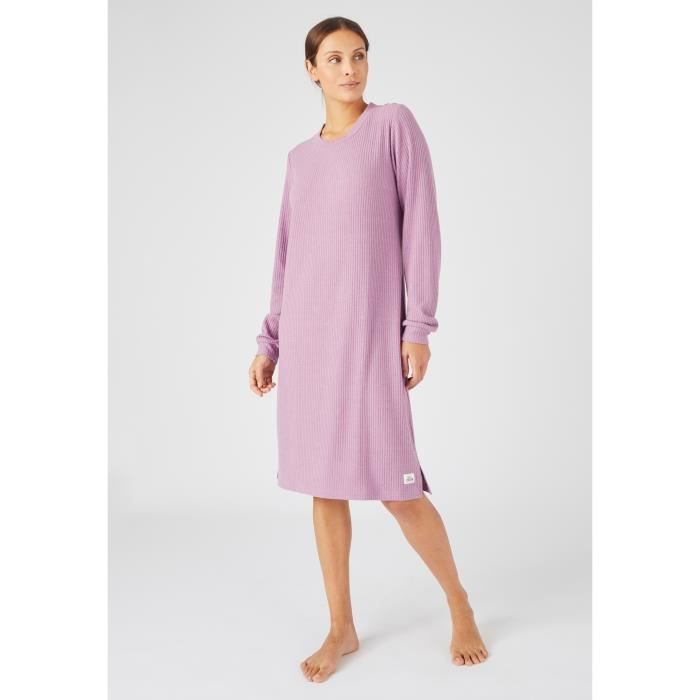 Chemise de nuit Damart Chemise de nuit maille cotelee Thermolactyl Parme Cdiscount Pret a Porter