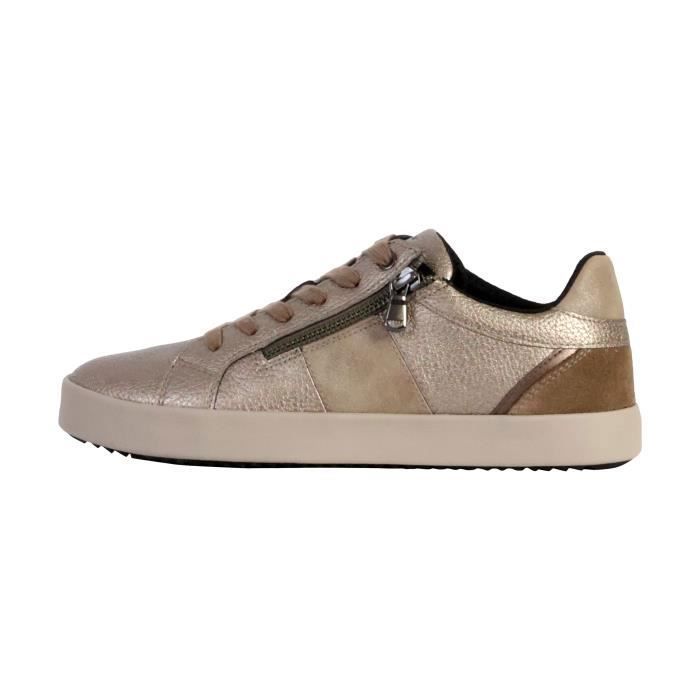 Basket Femme GEOX Blomiee Taupe Fermeture a Lacets et Zip Confortable Cdiscount Chaussures