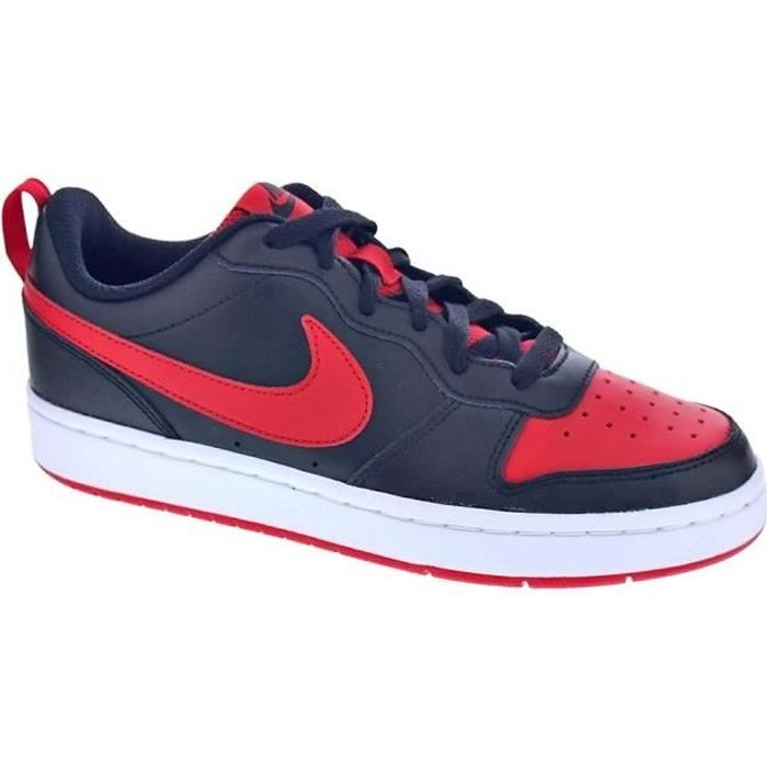 NIKE Baskets Court Borought Low 2 Noir Rouge Femme Noir Rouge