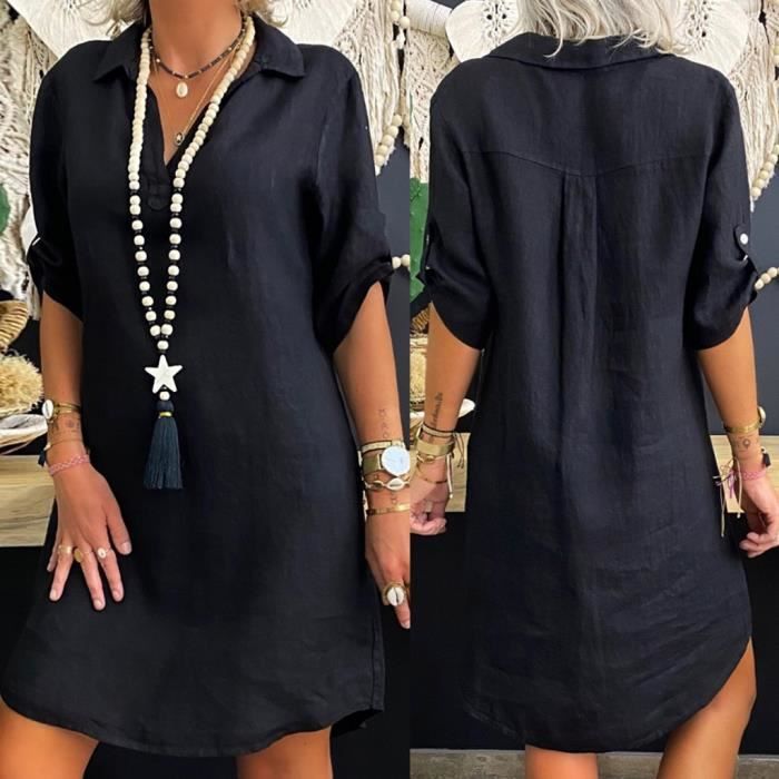Robe coton lin grande taille top