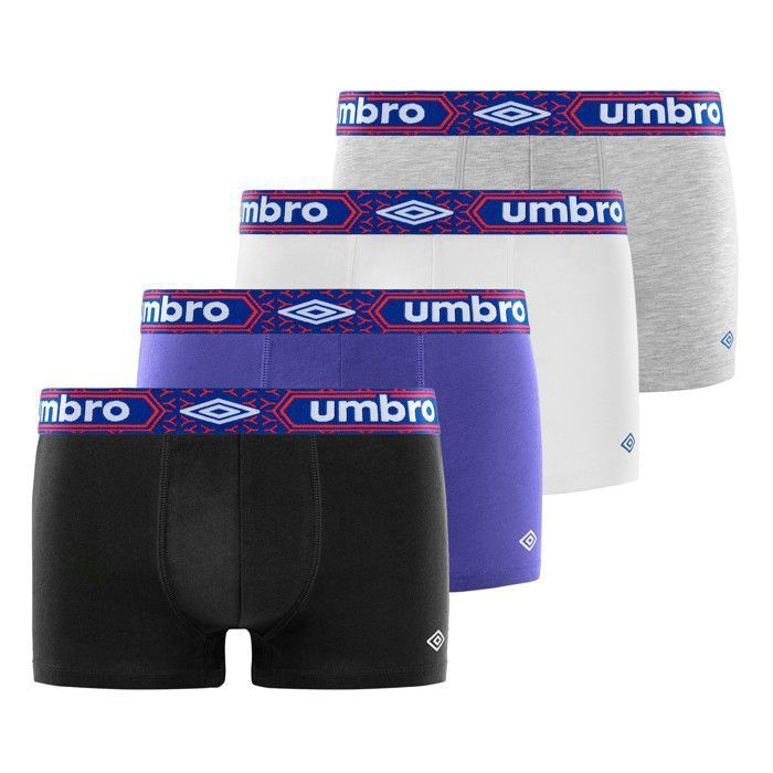 Boxer homme coton Umbro Lot de 4 Confortable et uni Noir Blanc Bleu Gris Noir Cdiscount Pret a Porter