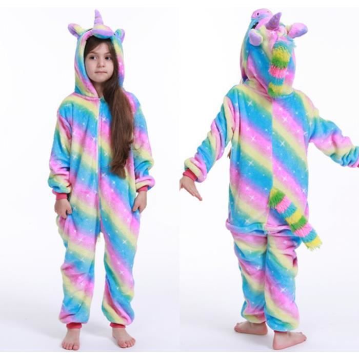 Pyjama Cosplay Enfant Grenouillère à Capuche - Flanelle Douce, 2-13 Ans, Fermeture éclair Dos