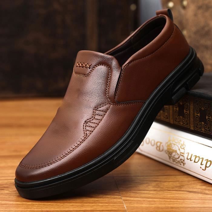 Chaussures En Cuir élégantes Pour Homme - Marque Marbot, Pointure 44, Style Richelieu Noir