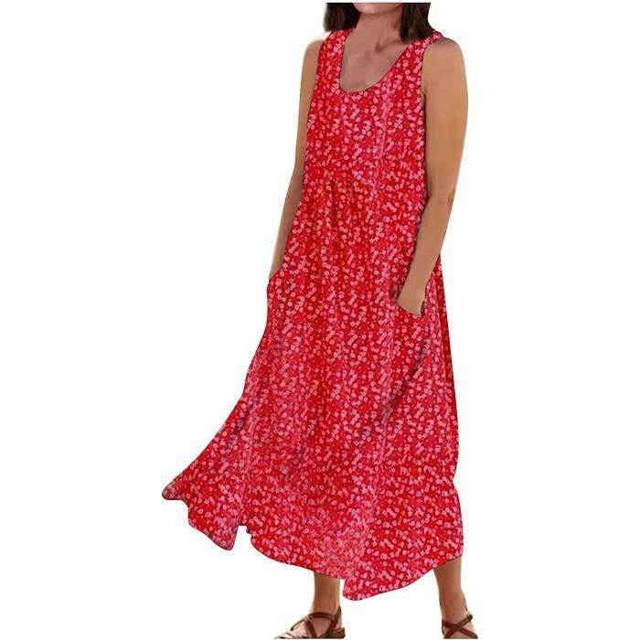 Robe universelle - G?�n?�rique - Florale - Courte - Bretelles - Red Red - Cdiscount Pr??t-?�-Porter