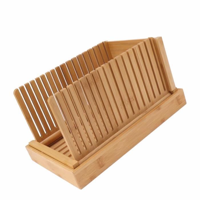Trancheuse de Pain - ZJCHAO - Pliable en Bambou - Guide de Tranchage