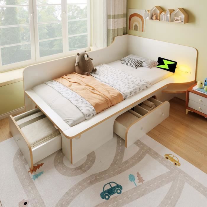 Lit Adulte 90x200cm Canapélit Avec Liseuse, Chargement USB Et 3 — free download