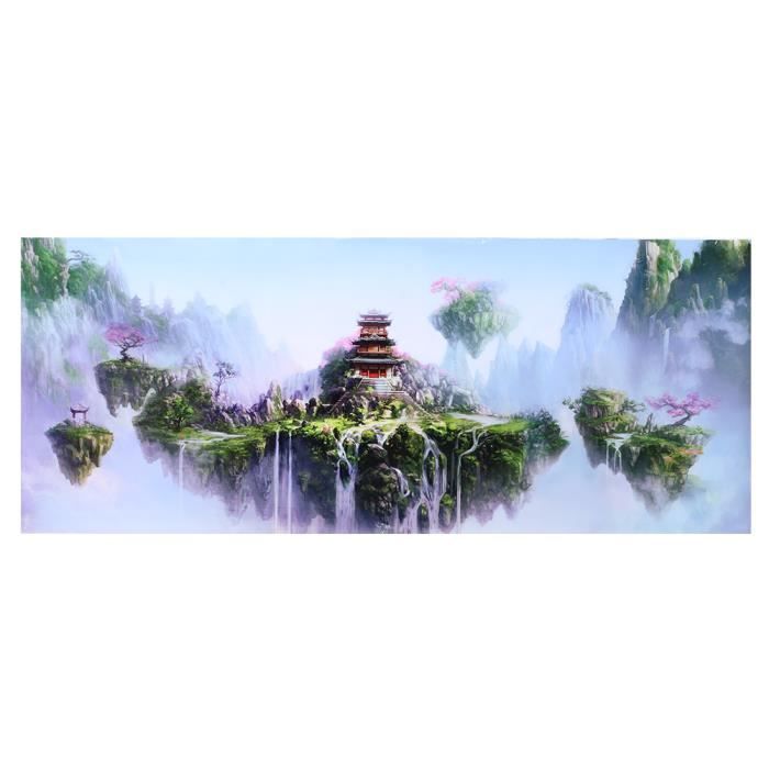 Comparer les prix de SALUTUYA Affiche d'aquarium Autocollant adhésif imperméable en PVC, motif de château de ciel, animalerie decoration 122*50 cm