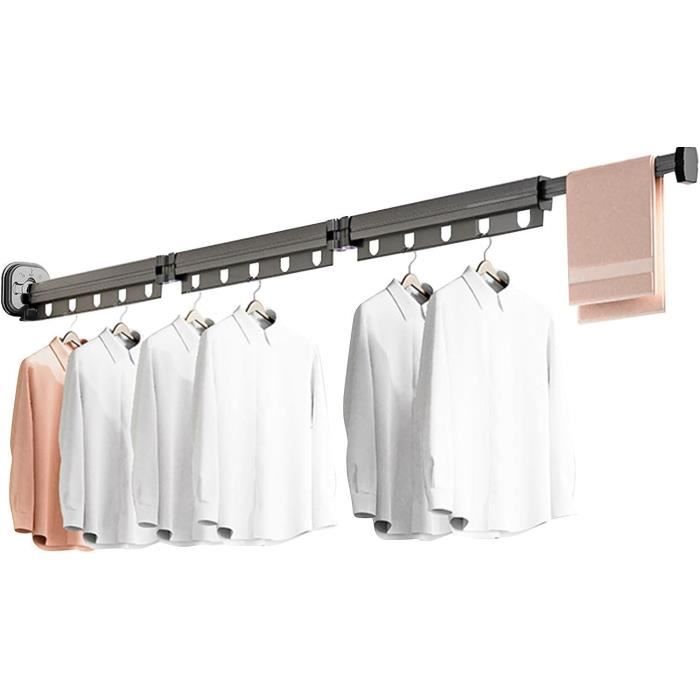 Cintre Pliable ZABEES - Gain De Place Pour Balcon, Salle De Bain Et Couloirs - Blanc