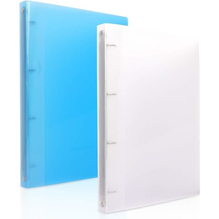 Classeur 4 Anneaux A4 Idena - Bleu Translucide, Polypropylène, Capacité 300 Feuilles, 30 Mm De Dos