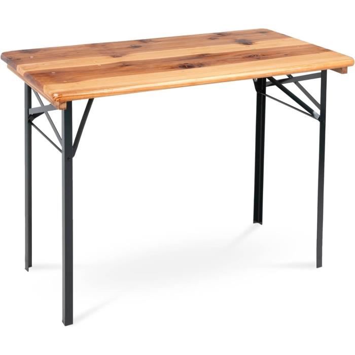 Stagecaptain Hirschgarten Banc De Jardin 117cm 2 Pièces - Pliable Robuste Bois Et Métal Naturel