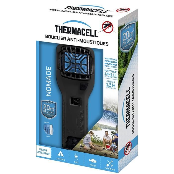 THERMACELL THNOMADNOIR Bouclier AntiMoustiquesPortable Nomade Noir