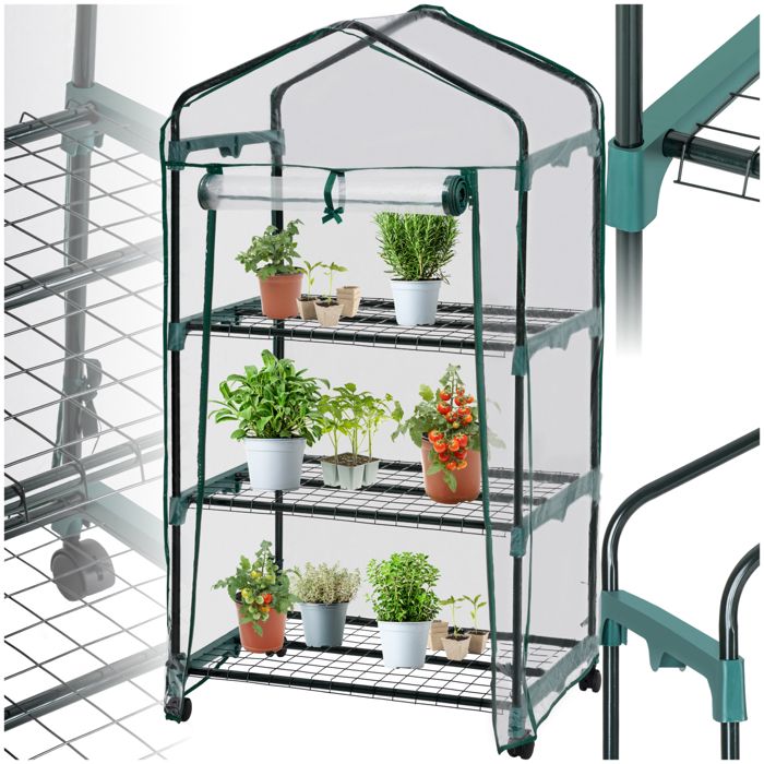 TECTAKE Serre de Jardin 0,36 m³ avec Bâche Souple Transparent