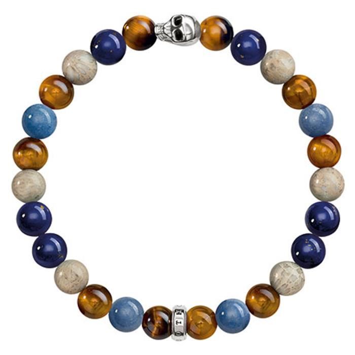Bracelet - THOMAS SABO - Multicolore - Perles de dumortiérite - Oeil de tigre - Jaspe