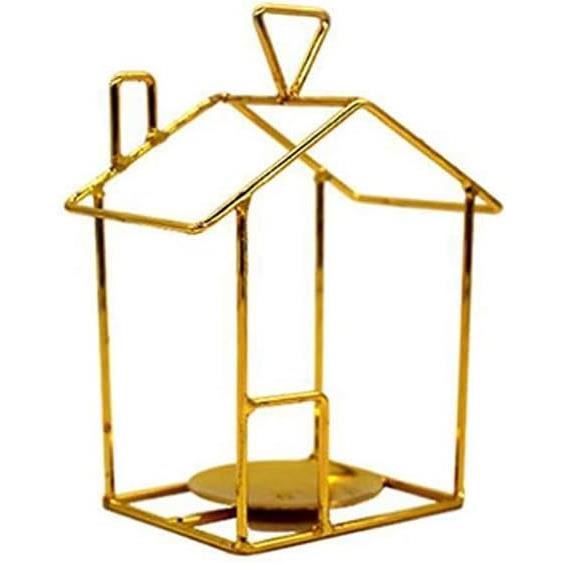 Porte-bougies Décoratifs Dorés Style Cage à Oiseaux - Lot De 2 Pièces - Décoration D'ambiance Pour Intérieur - 1