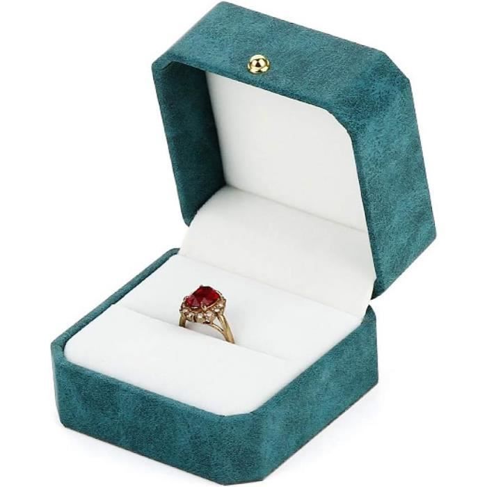 Boite Mariage Écrin Velours Noir Pour Bague 55x50x45mm Idéal