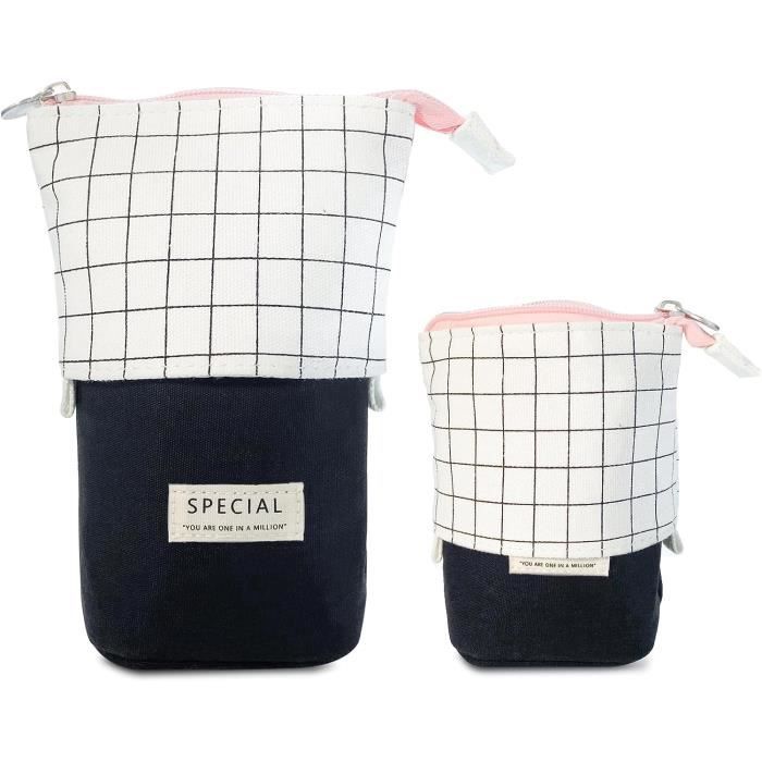 Trousse à Crayons Téléscopique Darryy Kawaii - Étui Rétractable Mignon Pour Enfants, Rose, Rangement Papeterie Extensible Et Pratique