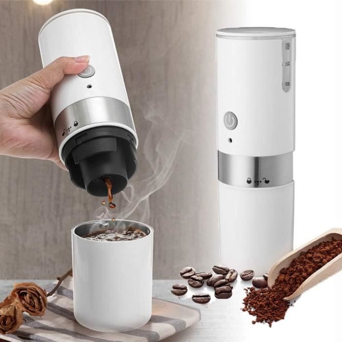 Générique Machine A Cafe Portable, 3 En 1 Machine à Café Multi Capsules Avec D'Eau 90ml Et Écran LED Pour Camping, Bureau, Auto-Chauffante, Compatible Café Moulu Et Les Capsules Espresso (Champagne