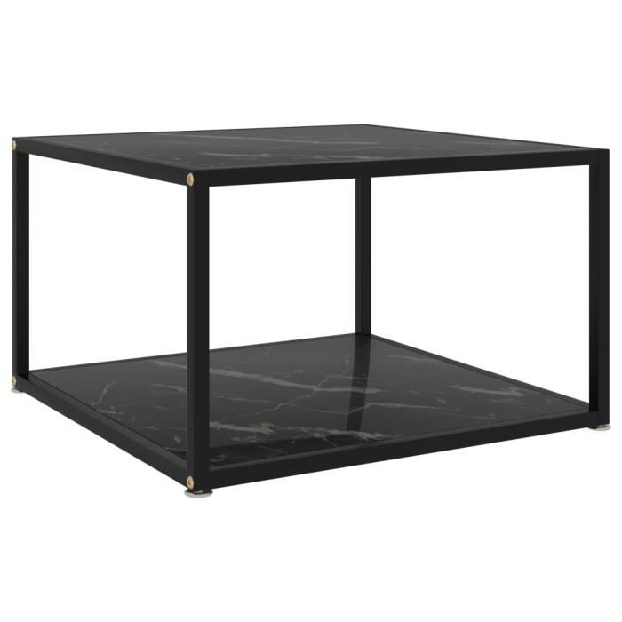 GES Table basse Noir 60x60x35 cm Verre trempé - Cdiscount Maison