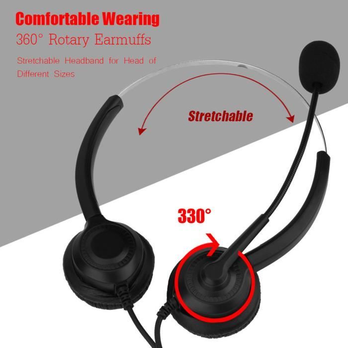 Casque USB Avec Micro Anti-Bruit - Pour Appels, Reconnaissance Vocale Dragon, Teams, Zoom - Garantie 2 Ans