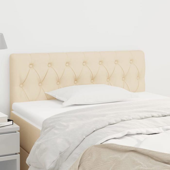 Tête De Lit Avec LED Intégrée - Design Moderne En Tissu Crème, Hauteur Réglable 78-88 Cm - Idéale Pour Lit Double, Soutien Dos, Ambiance Lumineuse - 3