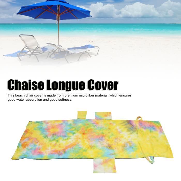 Serviette De Plage Pour Chaise Longue 210x75cm - Microfibre, Motif étoile De Mer, Avec Poche Et élastiques
