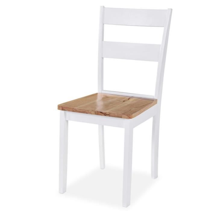Ensemble de salle à manger - VINGVO - Blanc - Classique - Intemporel - Laqué - 90 cm - 4 places