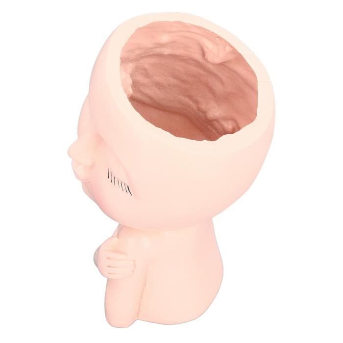 Pot De Fleur Mural En Résine Avec Visage – Dimensions 16,5 X 19,8 Cm, Trou De Drainage, Décoration Intérieur/extérieur Originale !