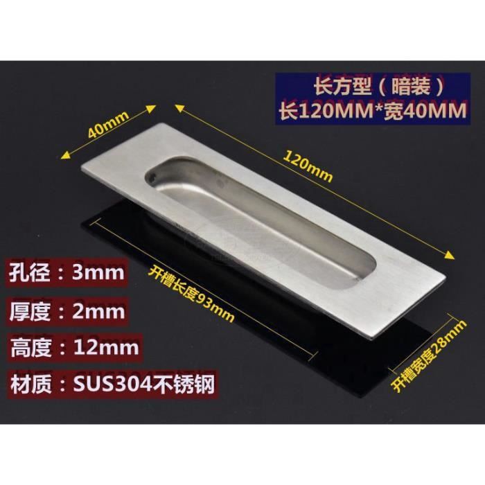 Poignée Meuble Inox Duratool 50x12mm – Rose Et Housse, Finition Argentée, Pour Tiroirs Et Portes
