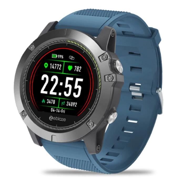 Montre tactique militaire Smart Watch ZeBlaze V3 HR 2019 BLEU Evolution Tactical SmartWatch Vibe 3 Achat vente montre Bleu Simili Cdiscount
