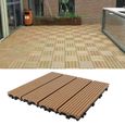 Laizere^ 33PCS!!! Dalles de jardin clipsables en bois composite terracotta 30 x 30 cm Type classique Revêtement de sol extérieur-1