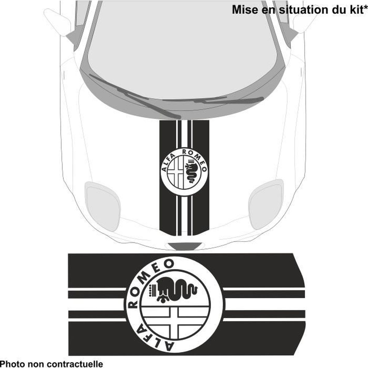 Décoration Véhicule,Badge clé avec logo de voiture ALFA ROMEO 1.1 GT, 159  cm, logo de voiture, emblème décoratif, 5X - Type Black - Cdiscount Auto