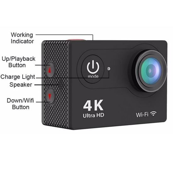 ONE Action Camera H9R 4K Ultra HD + Télécommande + Wi-fi + 23 accès & 12MP  photo avec | bol