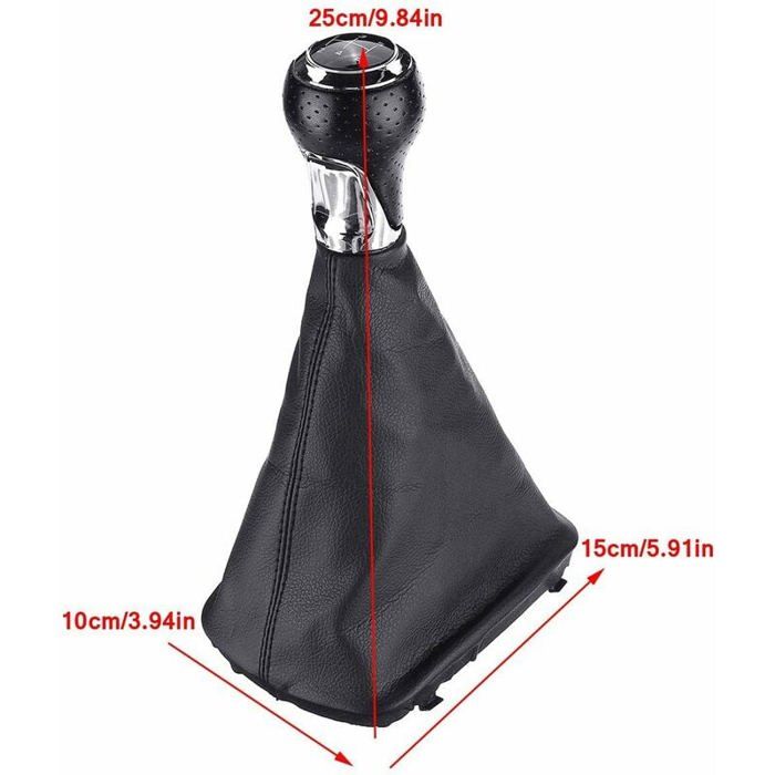 Pommeau De Levier De Vitesse Cuir 6 Vitesses Pour Audi A4 A5 Q5 B8 - Blanc/noir, Référence OEM 8K0863278