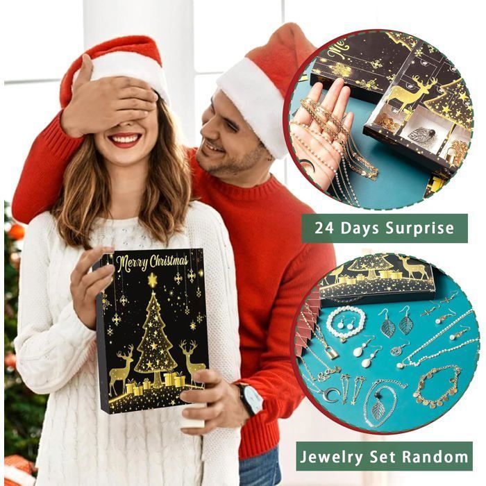 Calendriers de l'Avent 2024 Femme,24 Surprises Bijoux Femme Bracelet