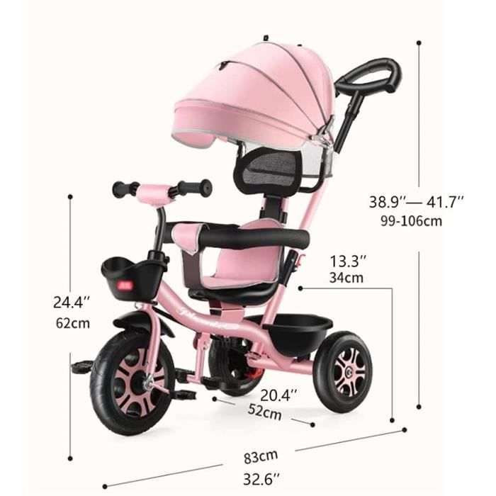 Poussette Canne Poussette for Enfants Tricycle de Moins de 6 Ans