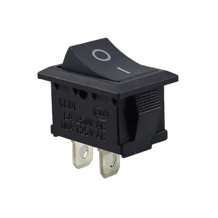 Mini interrupteur à bascule encastrable - 250 V 3 A AC/DC - Noir -  Rectangulaire - 9 x 13 mm - 2 pôles ON/OFF - Cdiscount Bricolage