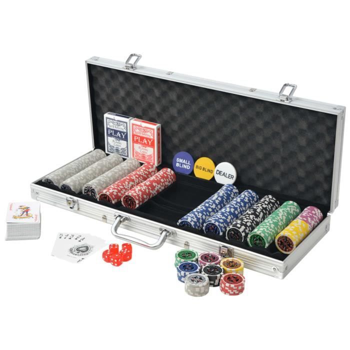 Coffret de poker - VBESTLIFE - 500 jetons Laser Aluminium - Multicolore