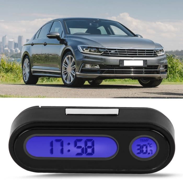 Fdit horloge numérique de voiture 2 en 1 voiture véhicule intérieur Mini  montre électronique LED horloge numérique thermomètre - Cdiscount Maison