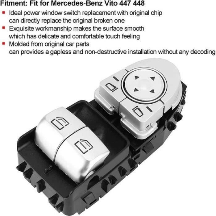 Commande Lève-vitre Avant Gauche PARTSLINE - Compatible Mercedes Citan, Renault, Dacia, Etc.