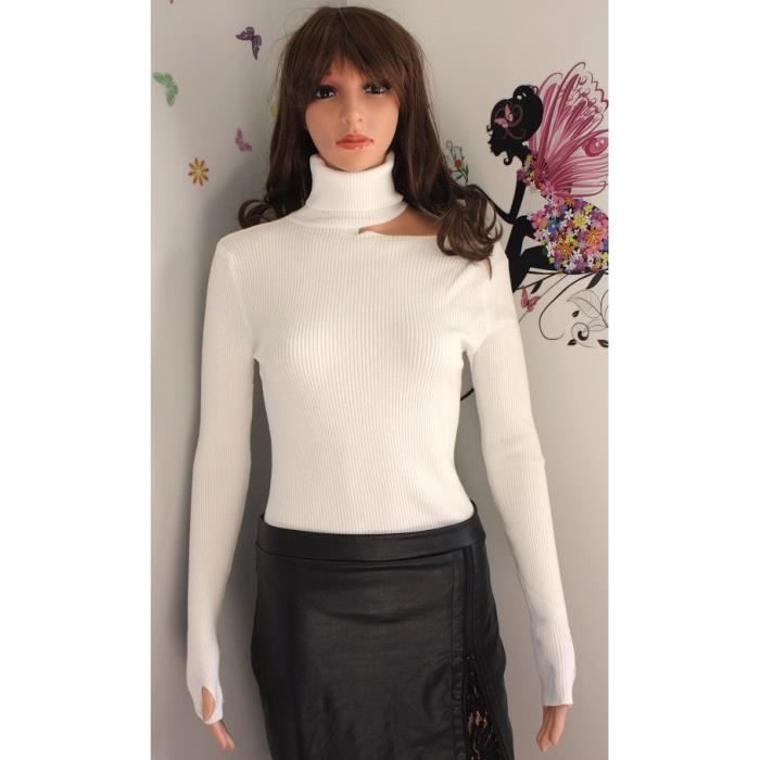 Pull col roulé epaule dénudée clearance