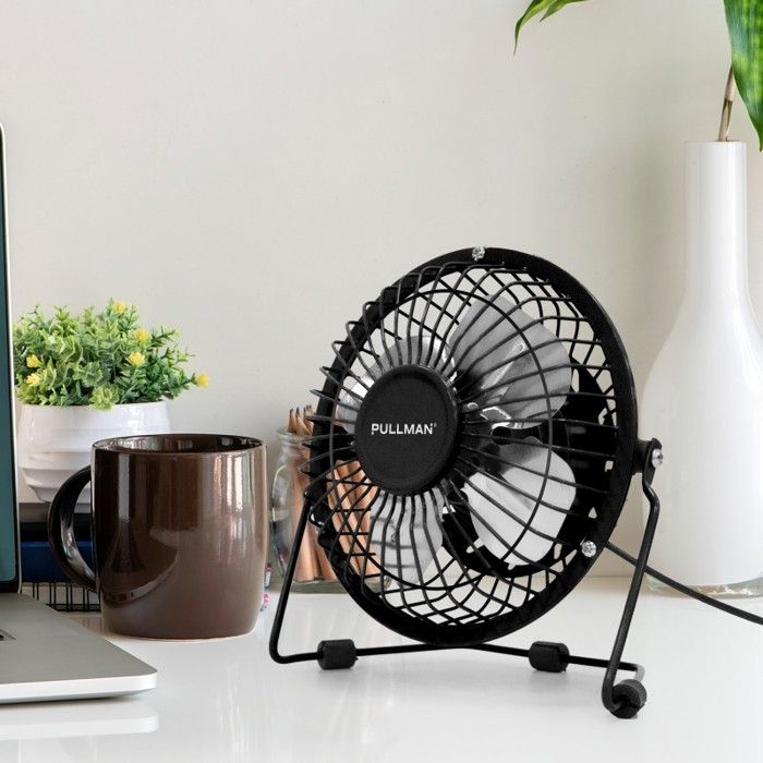 KALAHOL Ventilateur Portable 6000mAh - 4 Vitesses, Rechargeable USB, Pliable Avec Cordon - Mini Ventilateur De Bureau Et Extérieur Noir