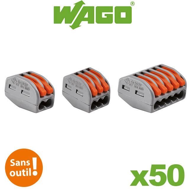 WAGO - 50 bornes pour fils souples et rigides