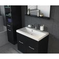 Meuble de salle de bain de Rio 60x35cm bassin en bois Noir brillant - Armoire de rangement Meuble lavabo évier Meubles-2
