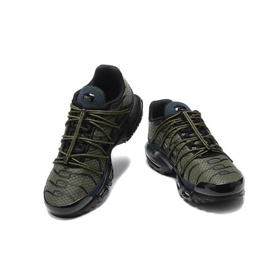 Baskets de Running Homme NIKE AIR MAX Tn Armee verte Lacets Plat Adulte Armee verte Cdiscount Chaussures