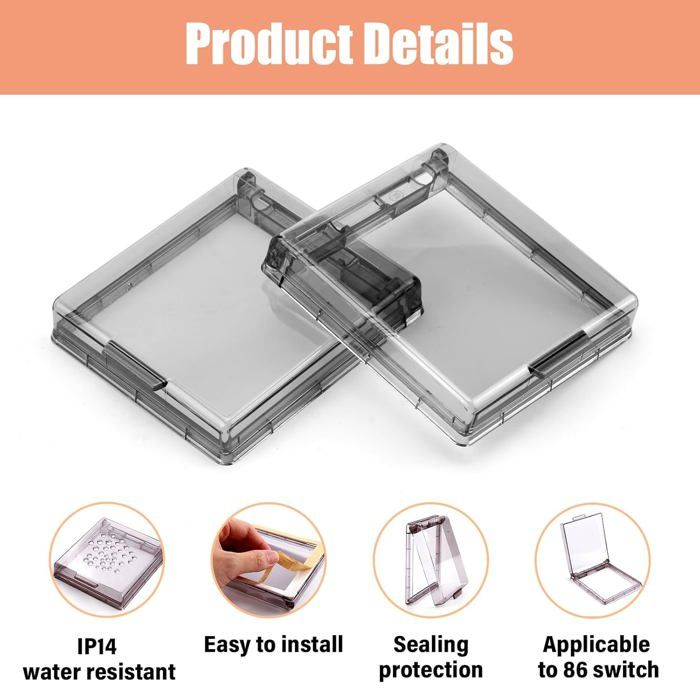 Lot De 4 Caches Interrupteurs Muraux Transparents – Protection Étanche Et Anti-Poussière Adhésive Pour Prises Et Interrupteurs Cuisine, Salle De Bain, Chambre