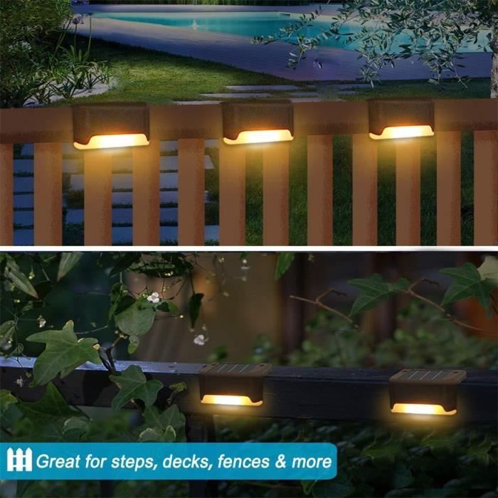 Lampe solaire extérieur jardin lumière solaire LED lampe solaire extérieure  bûche aspect bois marron, effet de